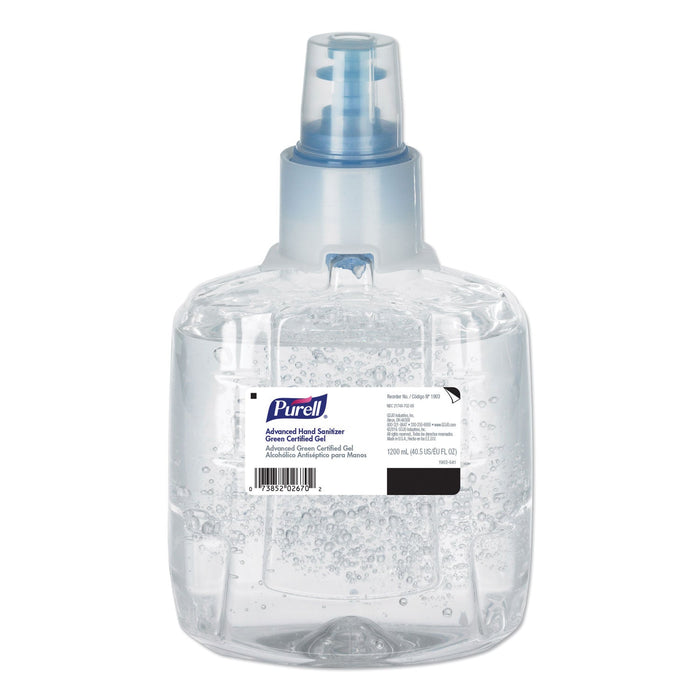 PURELL Advanced Hand Sanitizer Green Certified Gel Refill, For LTX-12 Dispensers, 1,200 mL, Fragrance-Free