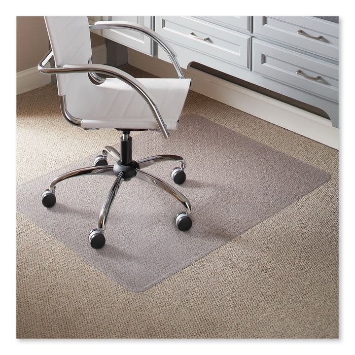 ES Robbins EverLife Light Use Chair Mat for Flat to Low Pile Carpet, Rectangular, 46" x 60", Clear