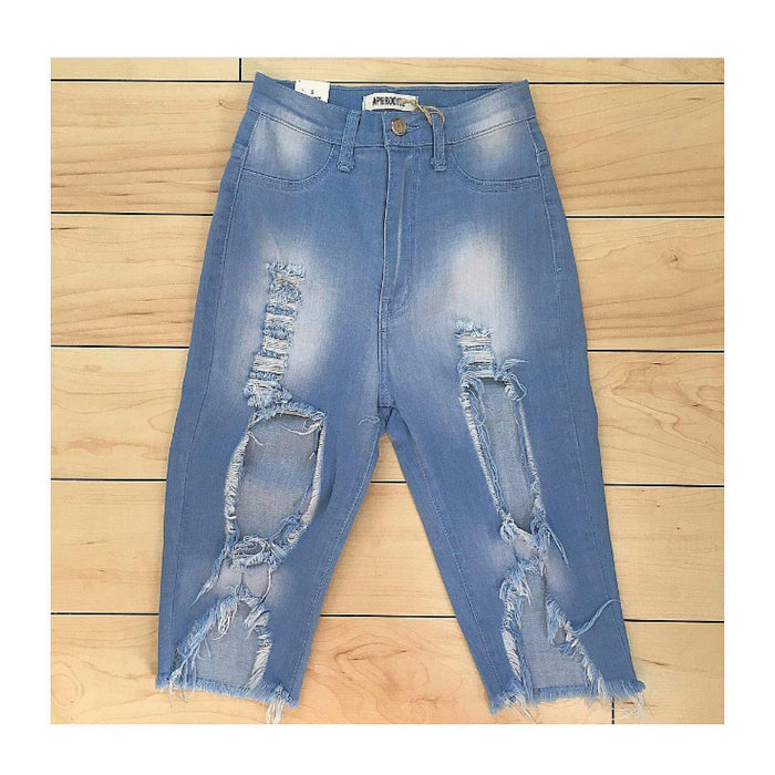 Distressed Bermuda Shorts by The House of Stylez