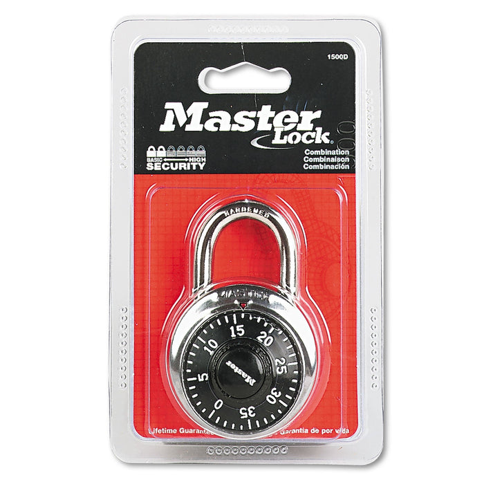 Master Lock Combination Lock, Stainless Steel, 1.87" Wide, Silver