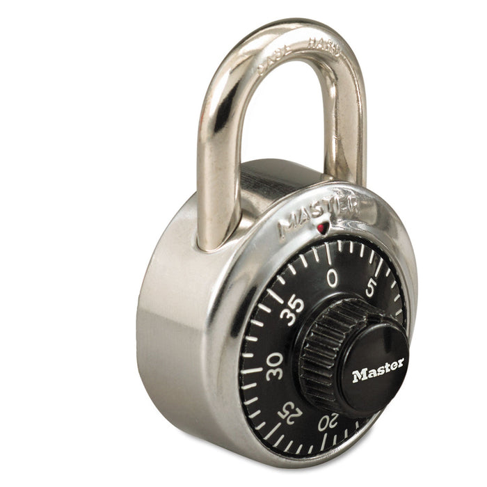 Master Lock Combination Stainless Steel Padlock with Key Cylinder, 1.87" Wide, Black/Silver