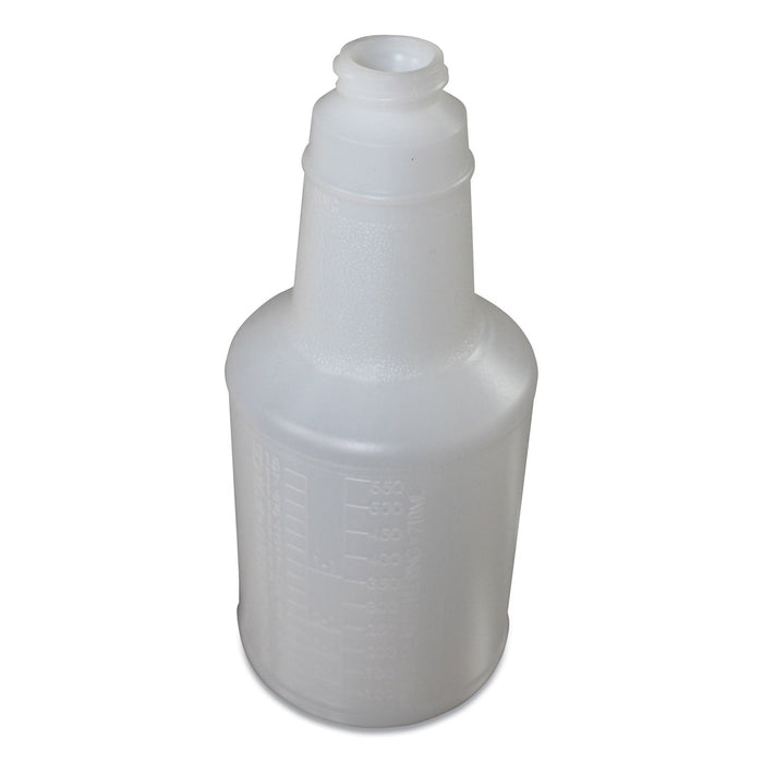 Impact Plastic Bottles with Graduations, 24 oz, Clear, 24/Carton