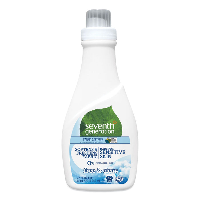 Seventh Generation Natural Liquid Fabric Softener, Free and Clear/Unscented 32 oz Bottle