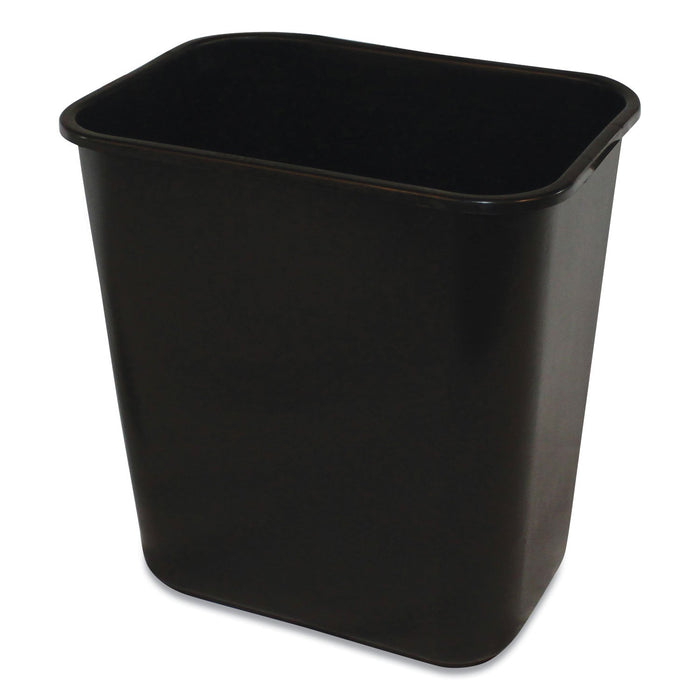 Impact Soft-Sided Wastebasket, Rectangular, Polyethylene, 28 qt, Black