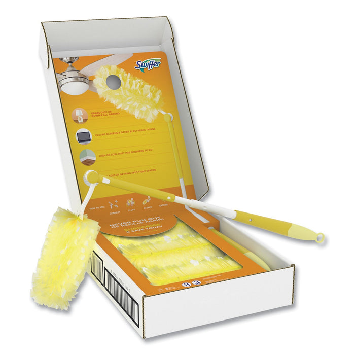 Swiffer Heavy Duty Dusters Starter Kit, Handle Extends to 3 ft, 1 Handle with 12 Duster Refills