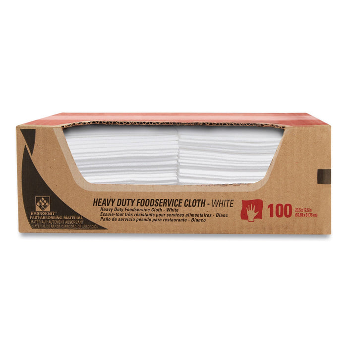 WypAll Heavy-Duty Foodservice Cloths, 12.5 x 23.5, White, 100/Carton