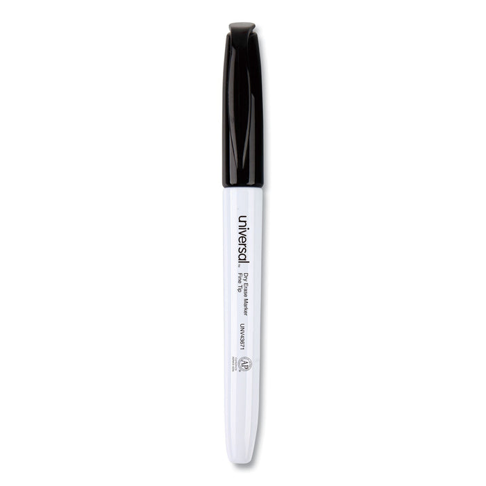Universal Pen Style Dry Erase Marker, Fine Bullet Tip, Black, Dozen