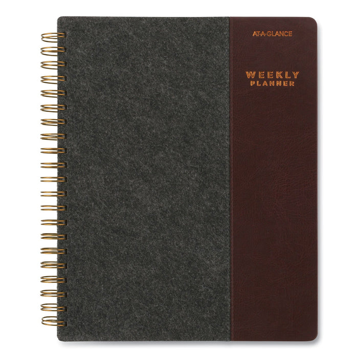 AT-A-GLANCE Signature Collection Two-Toned Weekly/Monthly Planner, 11 x 8.5, Gray/Brown Cover, 13-Month (Jan to Jan): 2023 to 2024