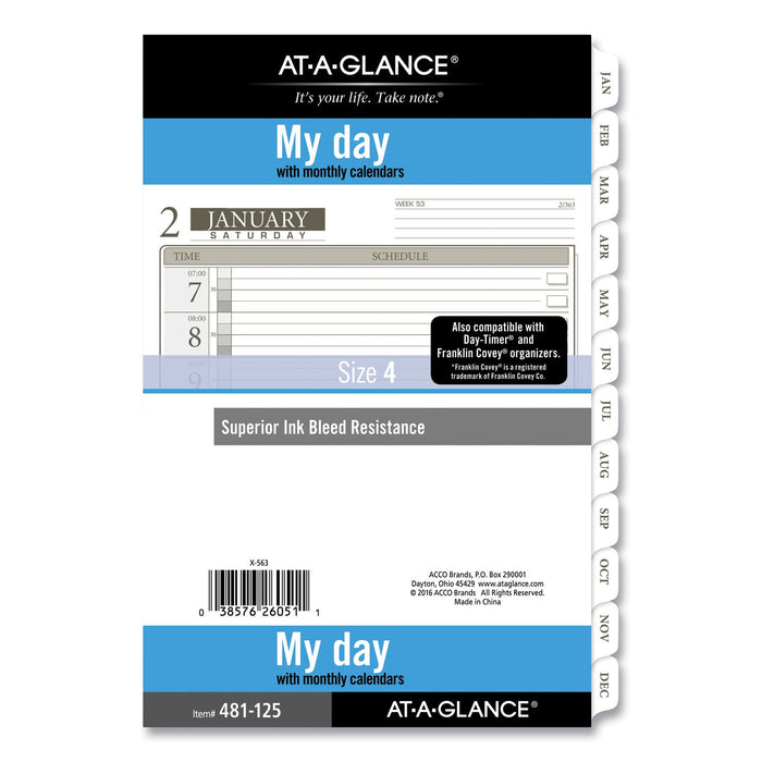 AT-A-GLANCE 1-Page-Per-Day Planner Refills, 8.5 x 5.5, White Sheets, 12-Month (Jan to Dec): 2023