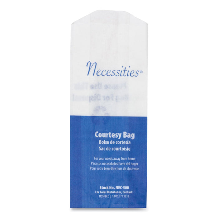 HOSPECO Feminine Hygiene Convenience Disposal Bag, 3" x 7.75", White, 500/Carton