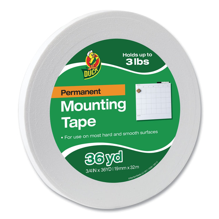 Duck Double-Stick Foam Mounting Tape, Permanent, Holds Up to 2 lbs, 0.75" x 36 yds