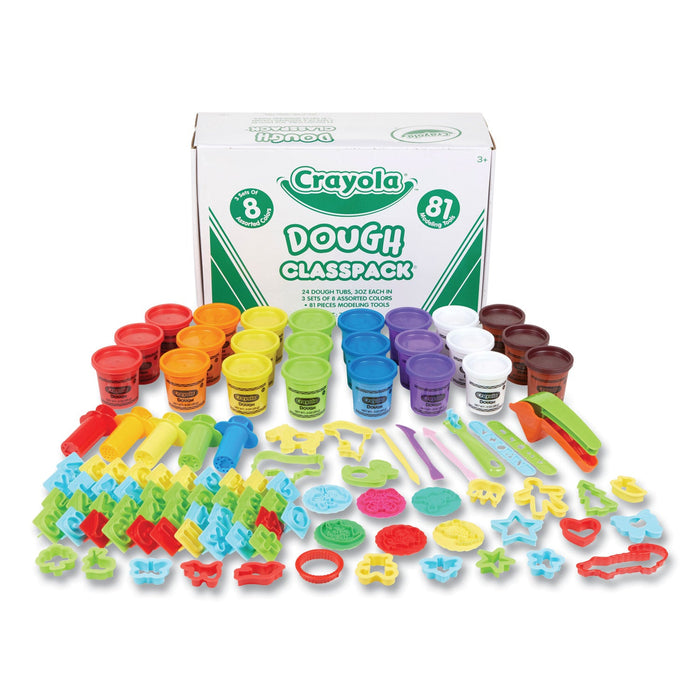 Crayola Dough Classpack, 3 oz, 8 Assorted Colors with 81 Modeling Tools