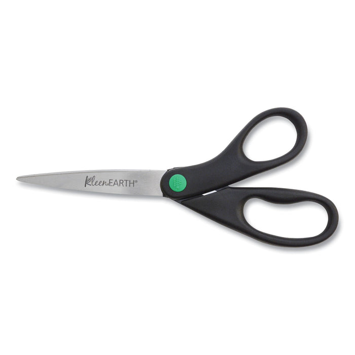 Westcott KleenEarth Scissors, 8" Long, 3.25" Cut Length, Black Straight Handles, 2/Pack