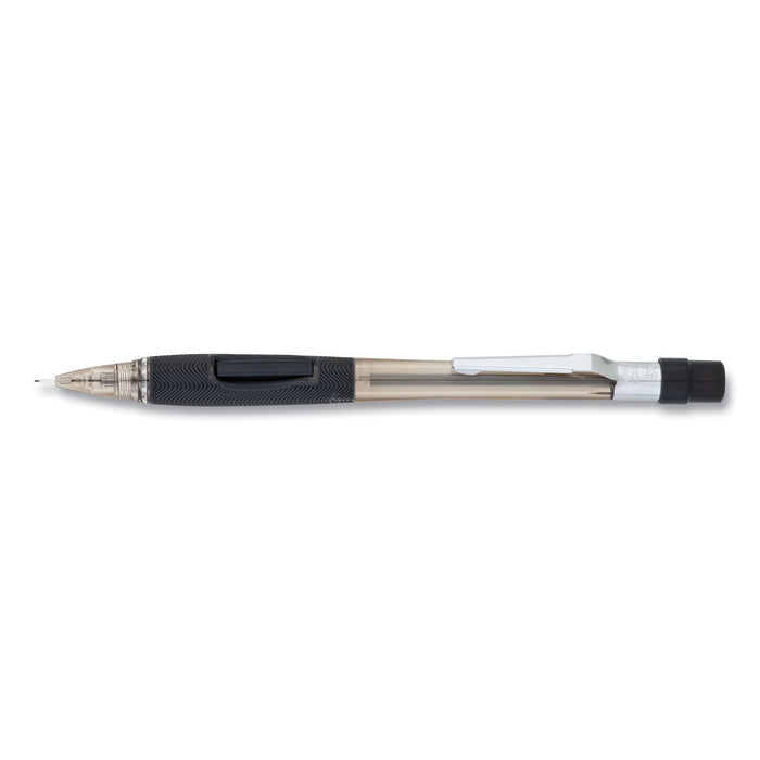 Pentel Quicker Clicker Mechanical Pencil, 0.5 mm, HB (#2.5), Black Lead, Transparent Smoke Barrel