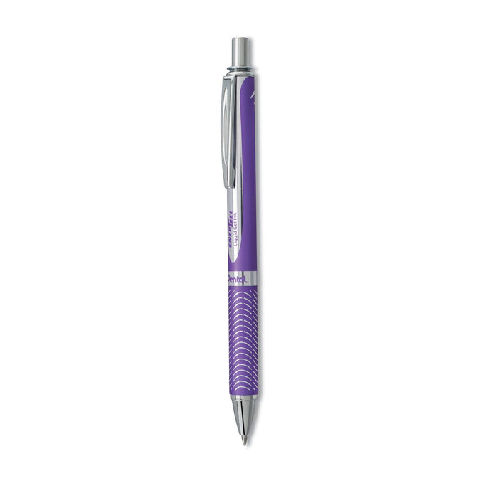 Pentel EnerGel Alloy RT Gel Pen, Retractable, Medium 0.7 mm, Violet Ink, Violet Barrel