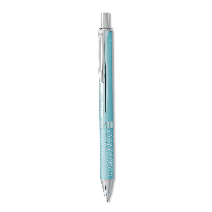 Pentel EnerGel Alloy RT Gel Pen, Retractable, Medium 0.7 mm, Black Ink, Aquamarine Barrel