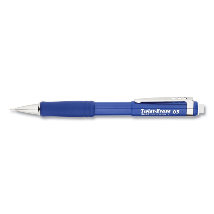 Pentel Twist-Erase III Mechanical Pencil, 0.5 mm, HB (#2.5), Black Lead, Blue Barrel