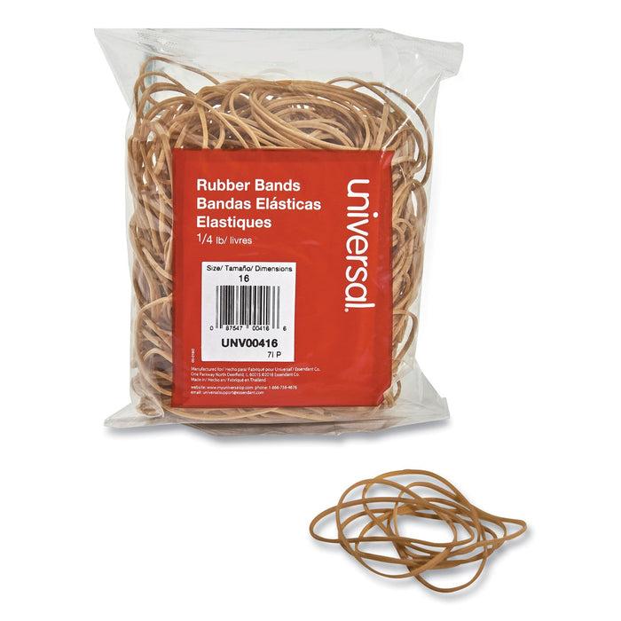 Universal Rubber Bands, Size 16, 0.04" Gauge, Beige, 4 oz Box, 475/Pack