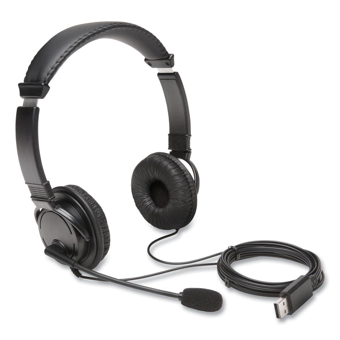 Kensington Hi-Fi Headphones with Microphone, 6 ft Cord, Black