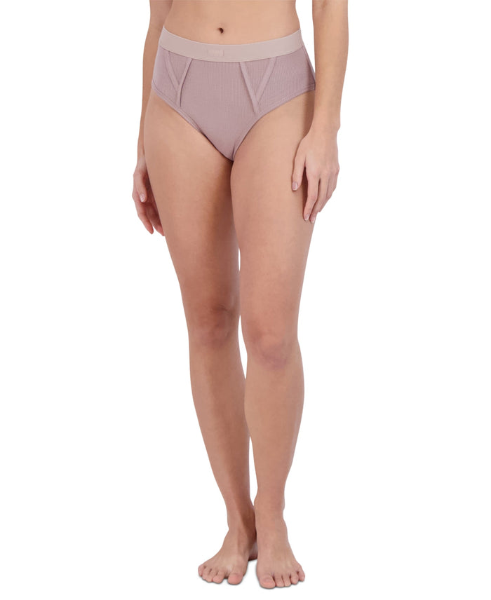 Steve Madden Womens Ribbed High-Waisted Brief Underwear SM02175 by Vanessa Jane