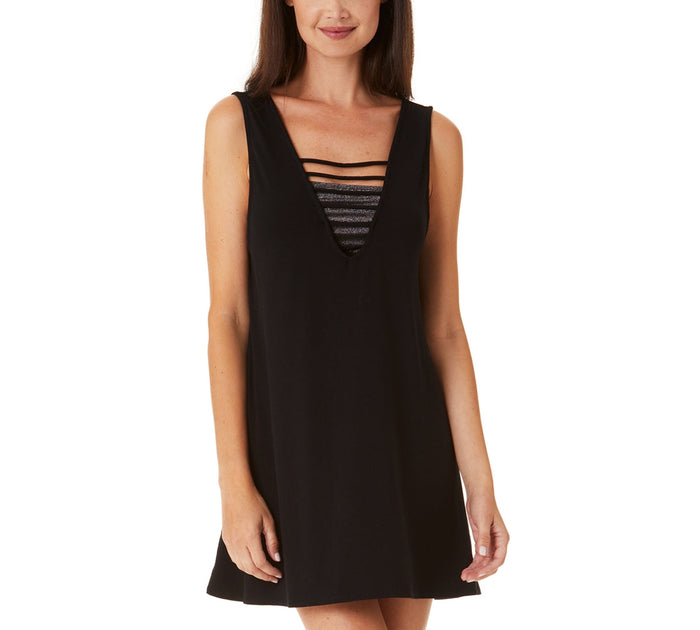 Salt + Cove Juniors Solid Strappy Swim Cover-up Dress, Size Large by Vanessa Jane