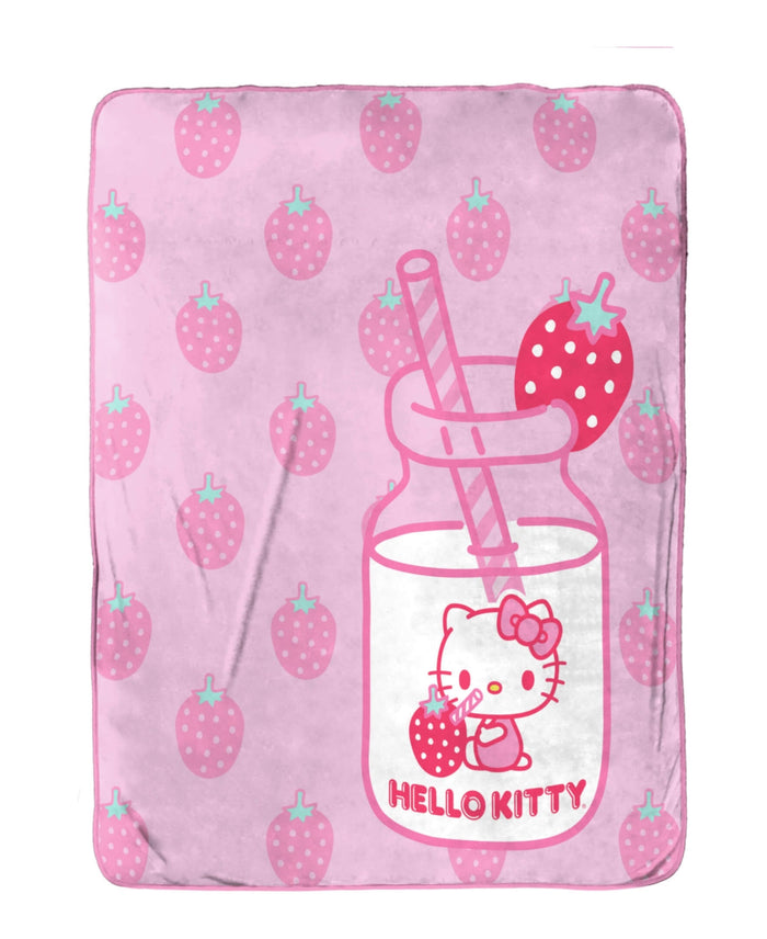 HELLO KITTY Jay Franco Strawberry Milk Silk Touch Throw, 60 x 46 by Vanessa Jane
