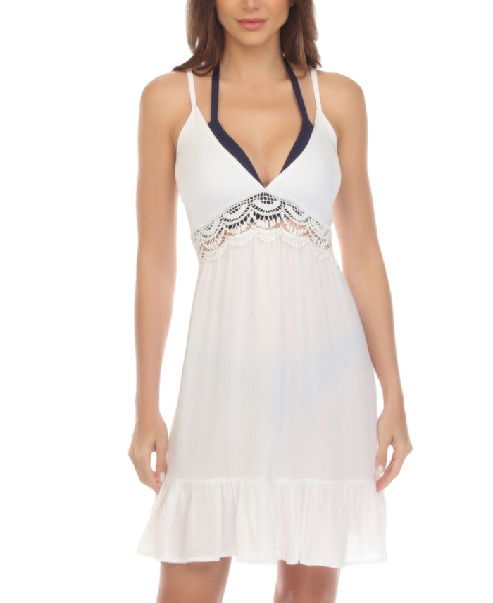 Raviya Sleeveless Flutter-Hem Cover-up, Size Small by Vanessa Jane