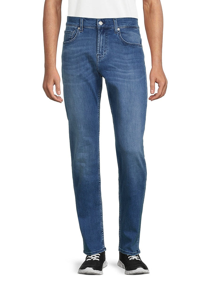 7 for All Mankind Mens Slimmy Dark Wash Slim Straight Jeans, Size 38 by Vanessa Jane