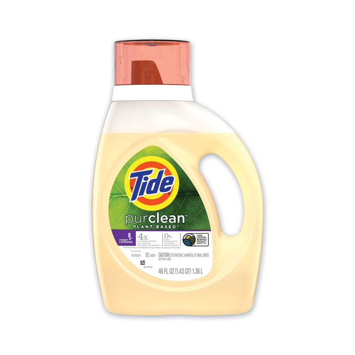 Tide PurClean Liquid Laundry Detergent, Honey Lavender, 32 Loads, 46 oz Bottle, 6/Carton