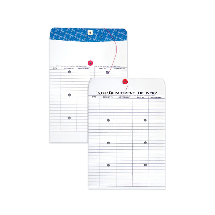 Quality Park Inter-Department Envelope, #97, Two-Sided Five-Column Format, 10 x 13, White, 100/Box