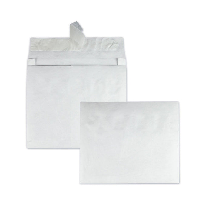 Survivor Lightweight 14 lb Tyvek Open End Expansion Mailers, #15 1/2, Square Flap, Redi-Strip Adhesive Closure, 12 x 16, White, 100/CT