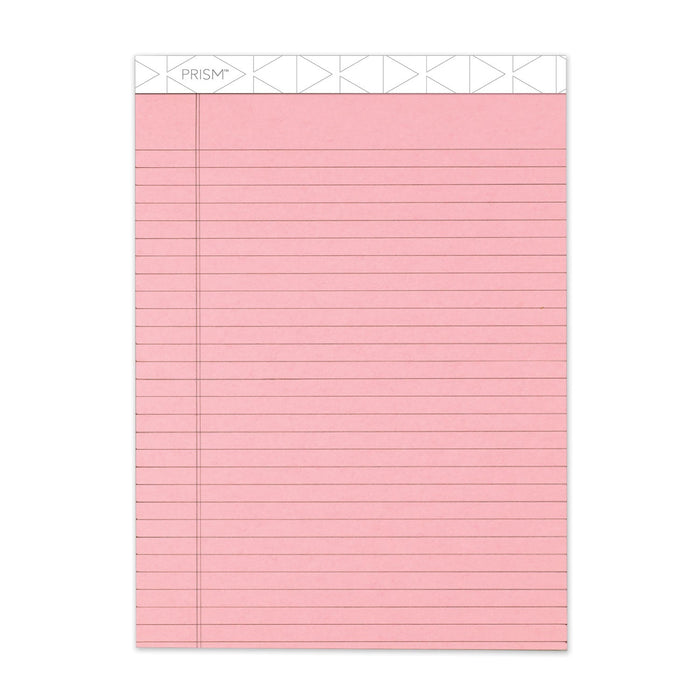 TOPS Prism + Colored Writing Pads, Wide/Legal Rule, 50 Pastel Pink 8.5 x 11.75 Sheets, 12/Pack