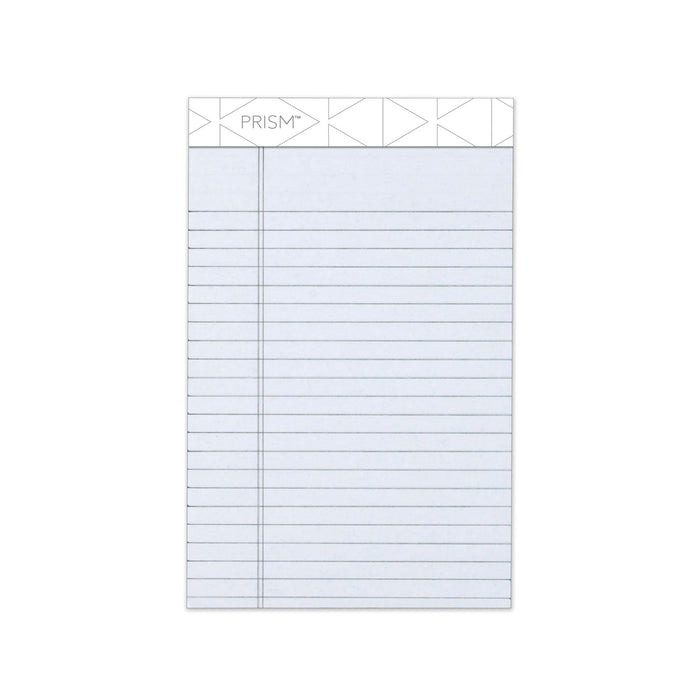TOPS Prism + Colored Writing Pads, Narrow Rule, 50 Pastel Gray 5 x 8 Sheets, 12/Pack