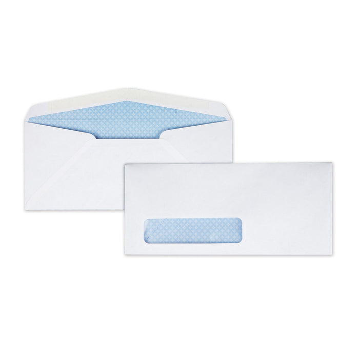 Quality Park Security Tint Window Envelope, #10, Bankers Flap, Gummed Closure, 4.13 x 9.5, White, 500/Box