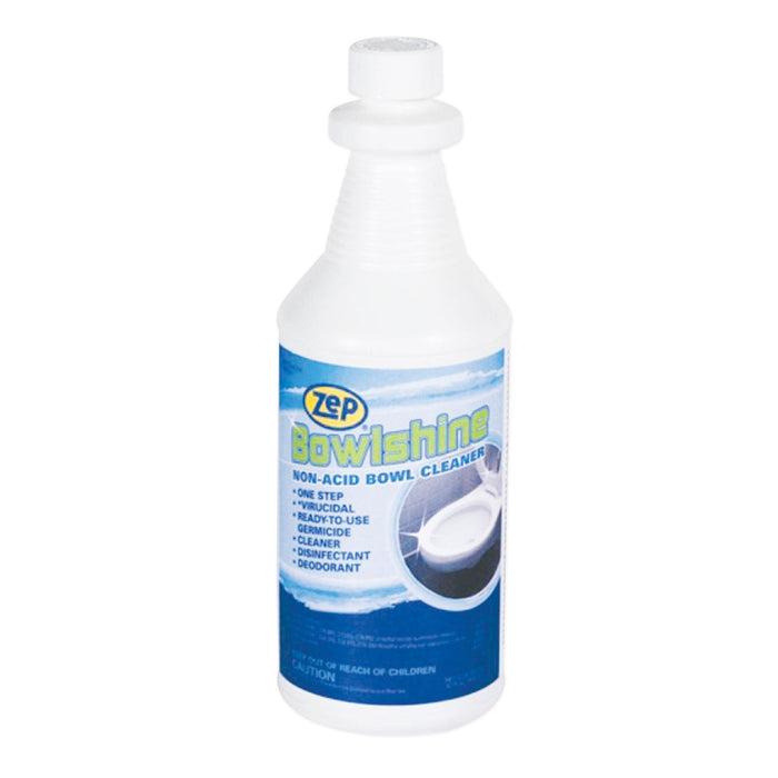 Zep BowlShine Non-Acid Bowl Cleaner, Floral Scent, 32 oz Bottle, 12/Carton