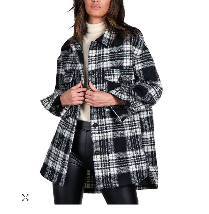 Sanctuary Midi Shacket Shirt Jacket, Size XL by Vanessa Jane
