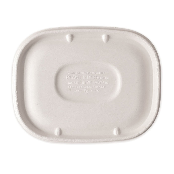 World Centric Fiber Lids for Fiber Containers, 8.9 x 6.9 x 0.4, Natural, Paper, 400/Carton