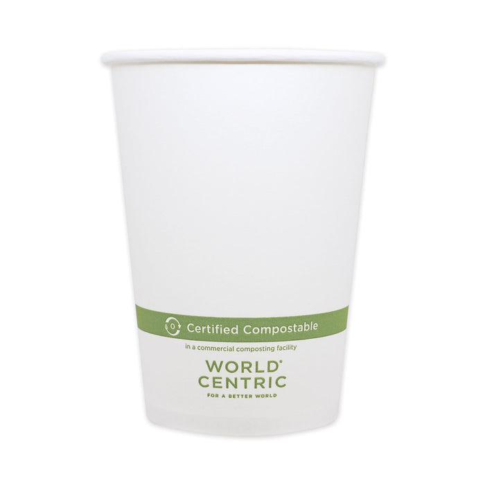 World Centric Paper Bowls, 32 oz, 4.4" Diameter x 5.8"h, White, 500/Carton