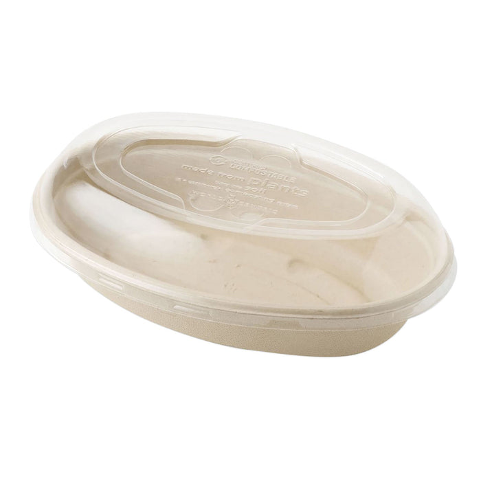 World Centric PLA Lids for Fiber Burrito Bowls, 8" Diameter, Clear, Plastic, 400/Carton