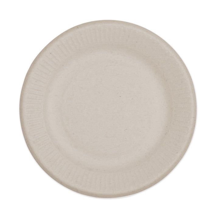 World Centric Fiber Plates, Ripple Edge, 6" dia, Natural, 1,000/Carton