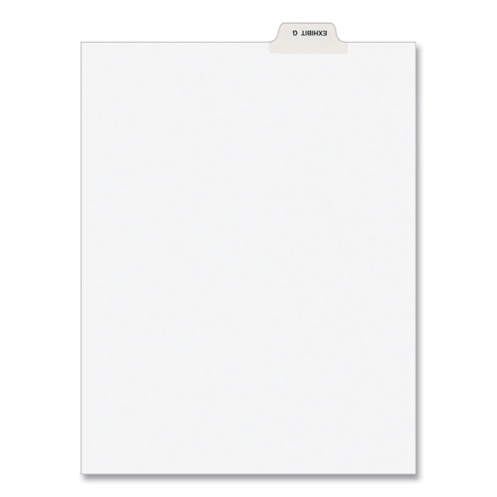 Avery-Style Preprinted Legal Bottom Tab Divider, 26-Tab, Exhibit G, 11 x 8.5, White, 25/PK