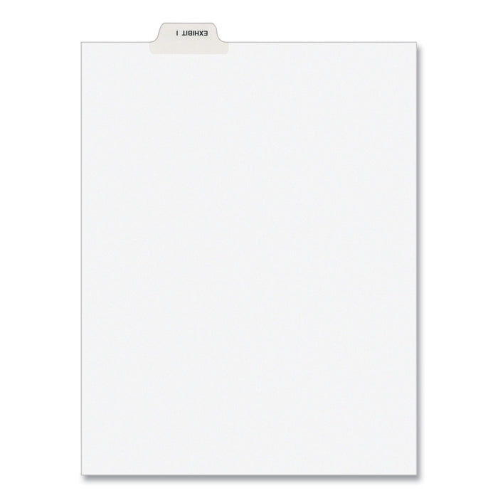 Avery-Style Preprinted Legal Bottom Tab Divider, 26-Tab, Exhibit I, 11 x 8.5, White, 25/PK