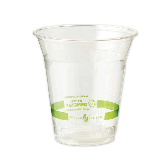 World Centric PLA Clear Cold Cups, 12 oz, Clear, 1,000/Carton
