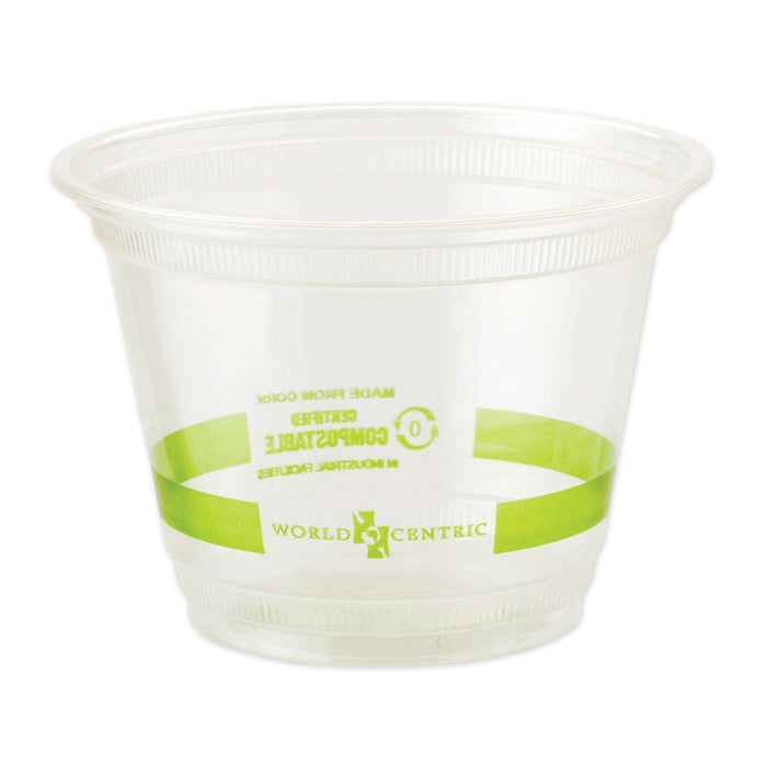 World Centric PLA Clear Cold Cups, 9 oz, Clear, 1,000/Carton
