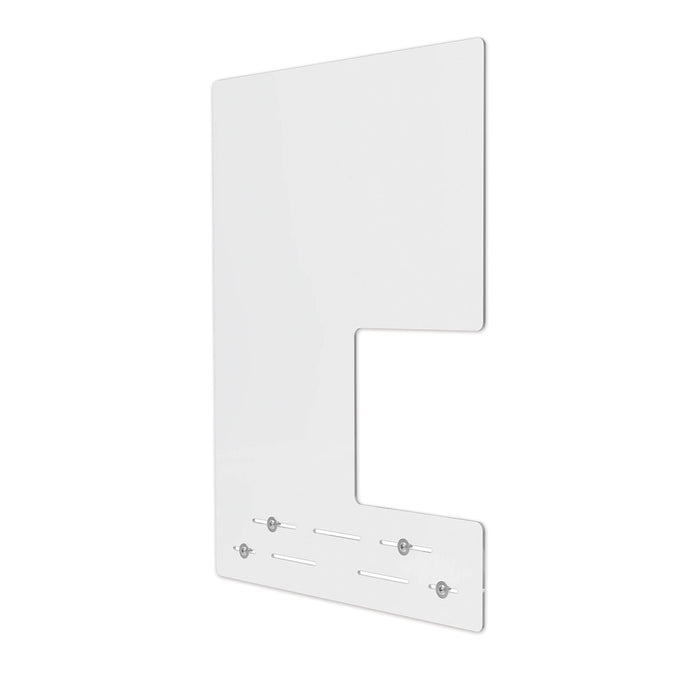 deflecto Mounting Safety Barrier with Side Pass Thru, 23.75" x 31.75", Polycarbonate, Clear, 2/Carton