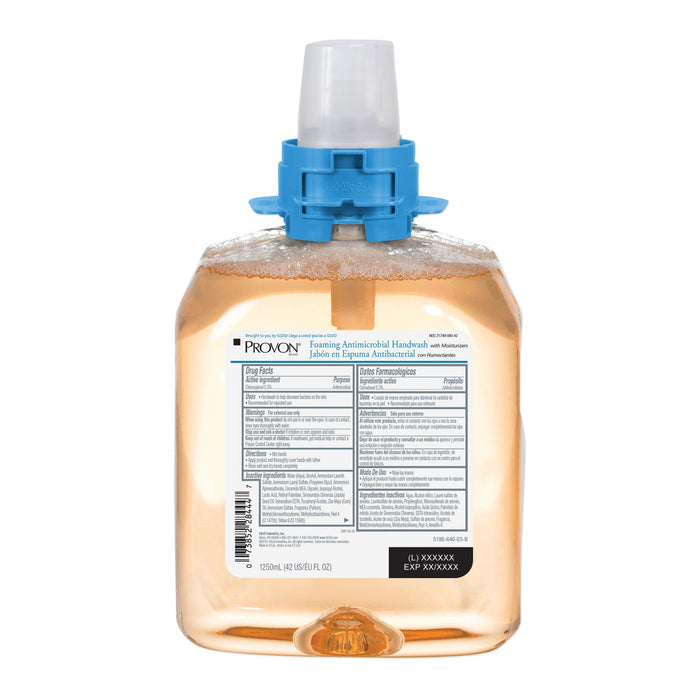 PROVON Foam Antimicrobial Handwash, Moisturizer, FMX-12 Dispenser, Light Fruity, 1,250 mL Refill, 4/Carton