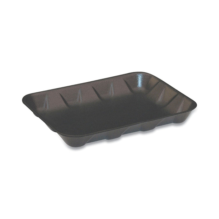 Pactiv Evergreen Supermarket Tray, #4D, 9.58 x 7.08 x 1.25, Black, Foam, 400/Carton