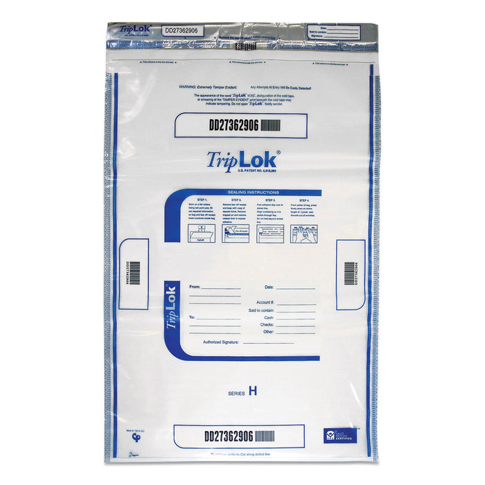 TripLOK Deposit Bag, Plastic, 4 mil, 20 x 28, Clear, 50/Pack