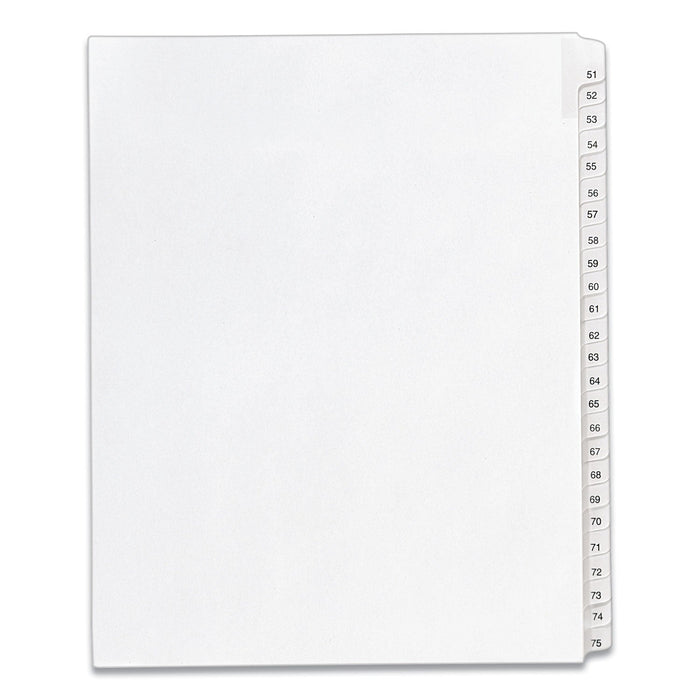 Avery Preprinted Legal Exhibit Side Tab Index Dividers, Allstate Style, 25-Tab, 51 to 75, 11 x 8.5, White, 1 Set, (1703)