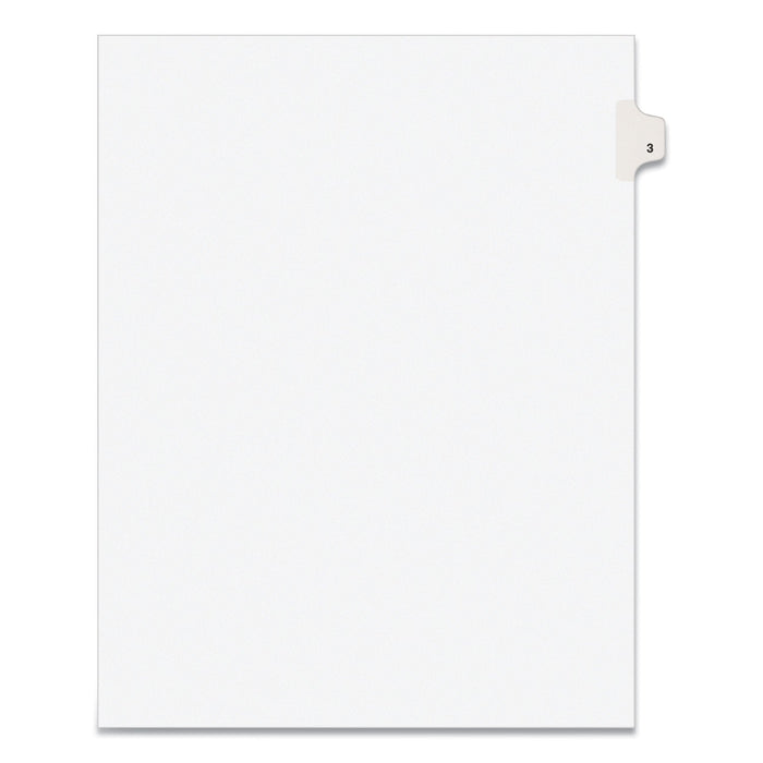 Avery Preprinted Legal Exhibit Side Tab Index Dividers, Avery Style, 10-Tab, 3, 11 x 8.5, White, 25/Pack